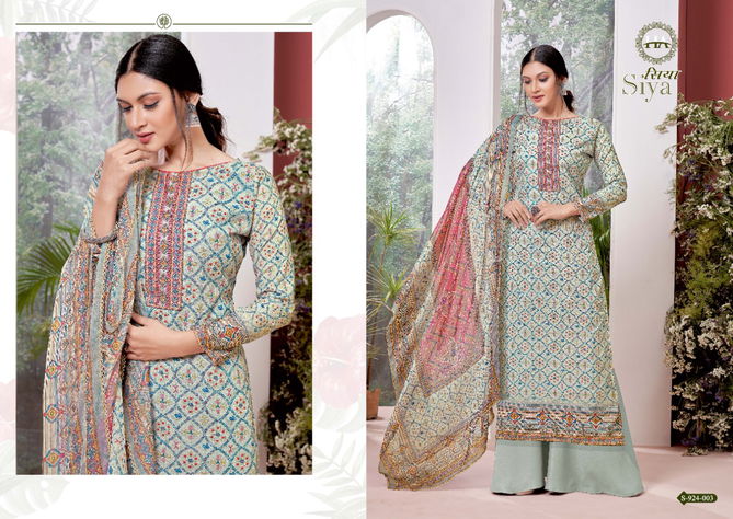 Harshit Siya New Exclusive Wear Heavy Cotton Embroidery Dress Material Collection